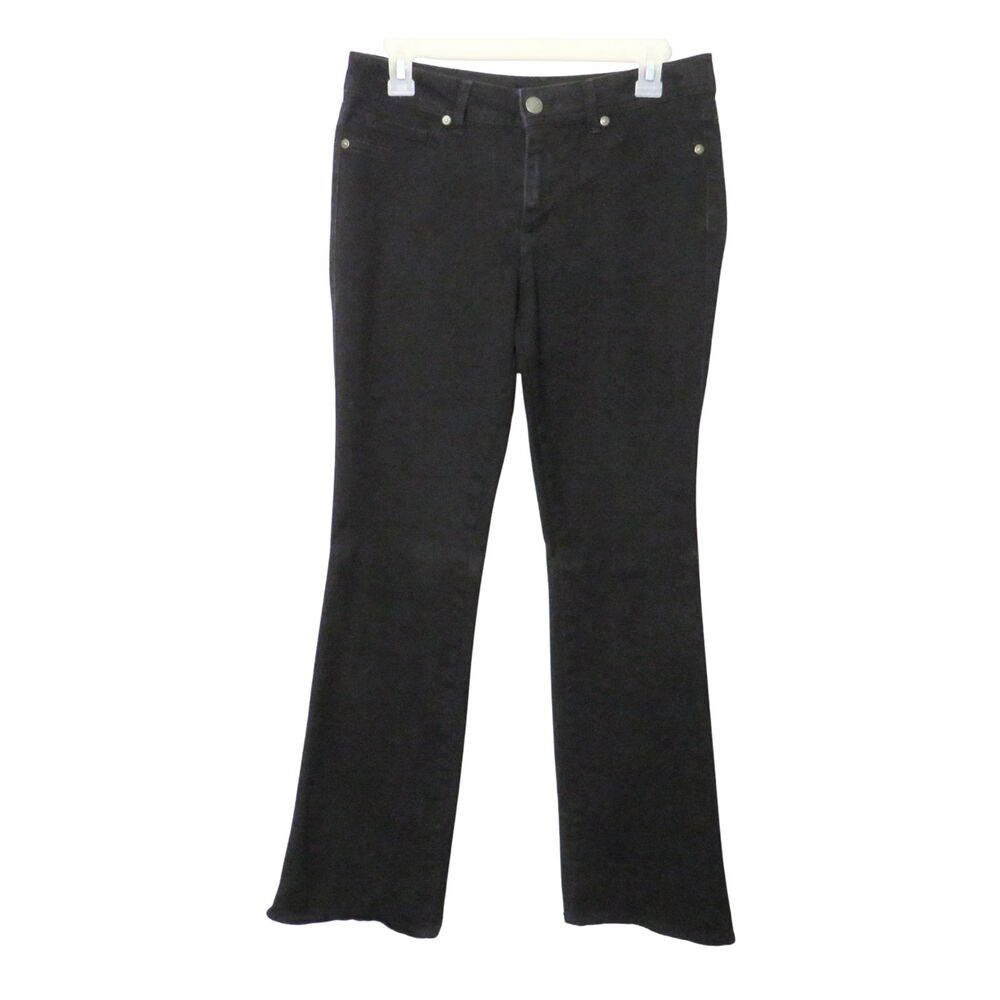 Roz Ali Jeans Womens Size 8 Black Boot Cut Business Wear, Casual Mid Rise Pants
